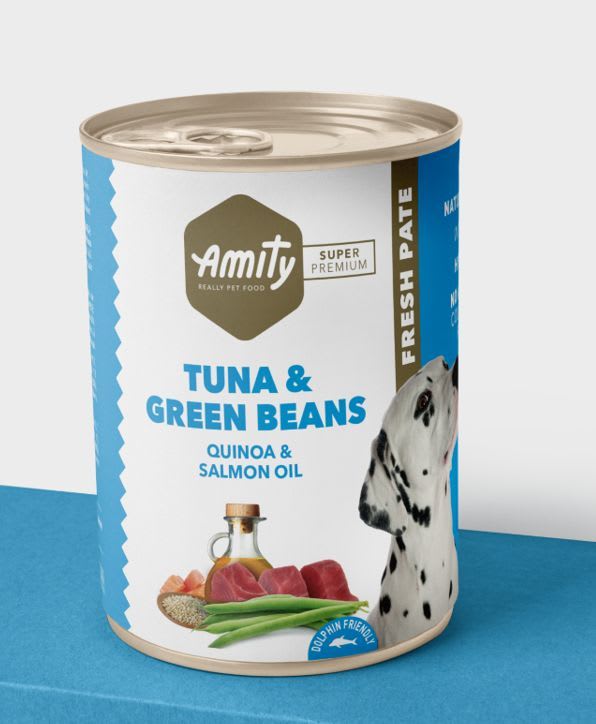 LATA AMITY DOG TUNA & GREEN BEANS 400 grs. (Atun y vegetales)